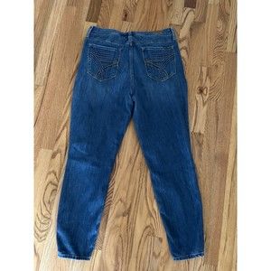 Seven7 Jeans 12 Dojo Style Skinny Embellished Pockets Rinse Wash Blue Denim